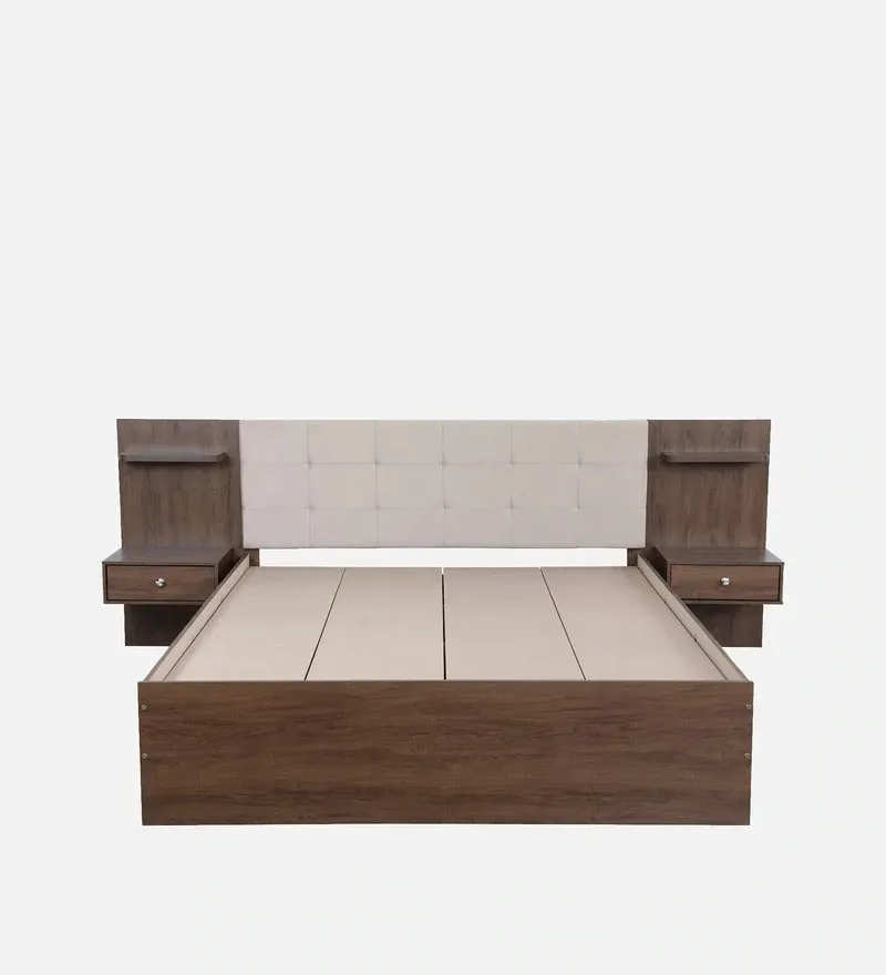 Adan King Size Bed In Brown Colour with 2 Bedside Shelves.jpg3.webp