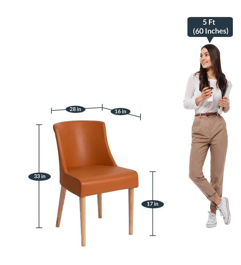 Adonis Leatherette Dining Chair In Orange Colour.jpg2.webp