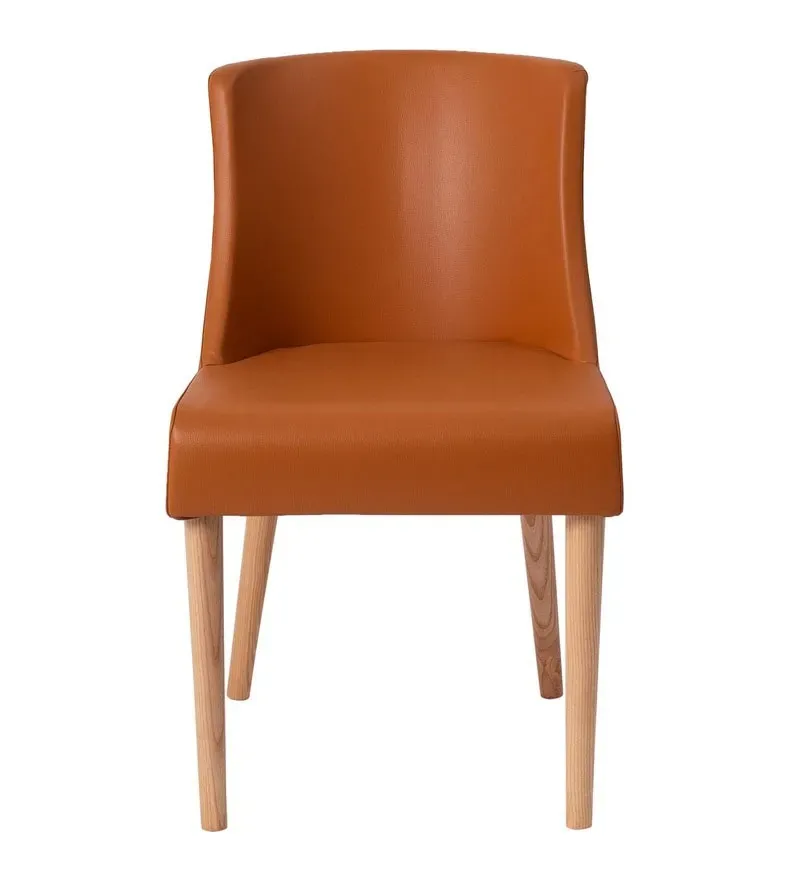 Adonis Leatherette Dining Chair In Orange Colour.jpg3.webp