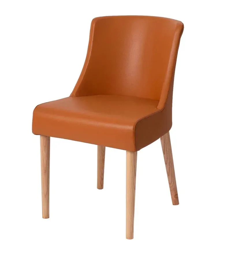 Adonis Leatherette Dining Chair In Orange Colour.jpg4.webp