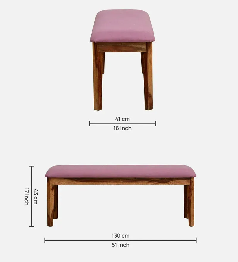 Arabel Sheesham Wood 6 Seater Dining Set In Rustic Teak Finish With Bench.jpg3.webp