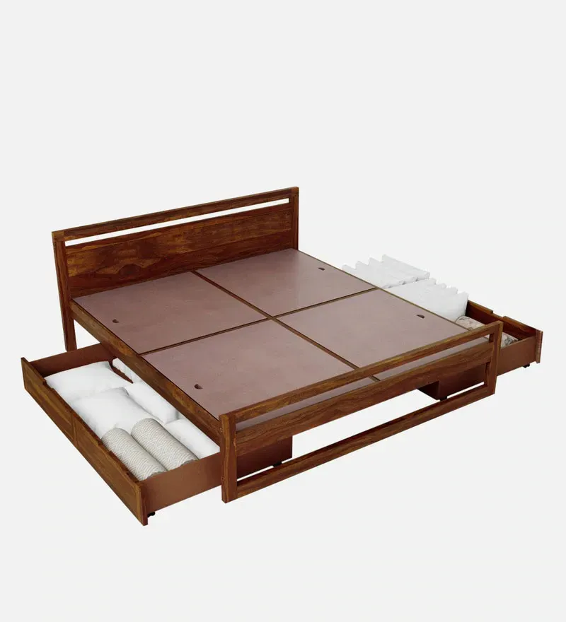 Avian Sheesham Wood King Size Bed In Provincial Teak Finish With Drawer Storage.jpg6.webp