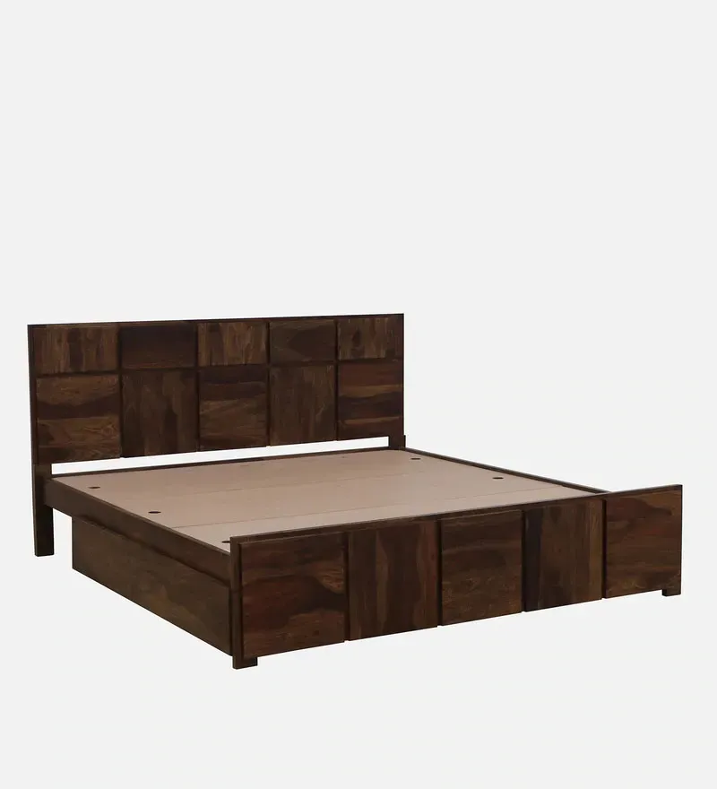 Bergen Sheesham Wood King Size Bed In Provincial Teak Finish With Drawer Storage.jpg7.webp