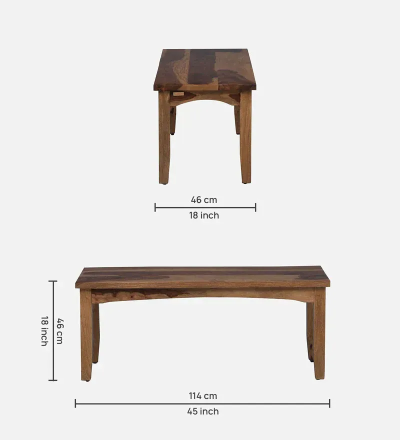 Biscay Sheesham Wood 6 Seater Dining Set In Rustic Teak Finish With Bench.jpg3.webp