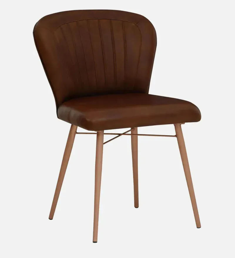 Borba Leather Dining Chair In Antique Copper Matte Finish.jpg2.webp