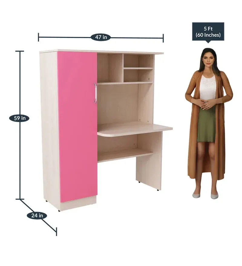 Boston Kids Study Table in Sandy Sawline & Pink Finish.jpg1.webp