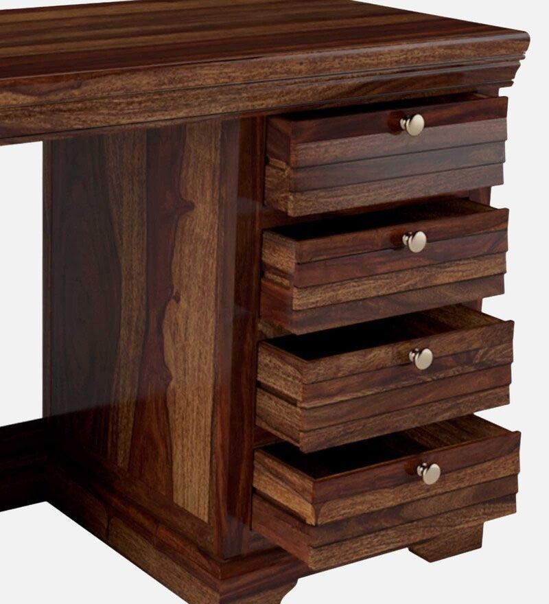 Carleson Solid Wood Writing Table In Provincial Teak Finish7.jpg