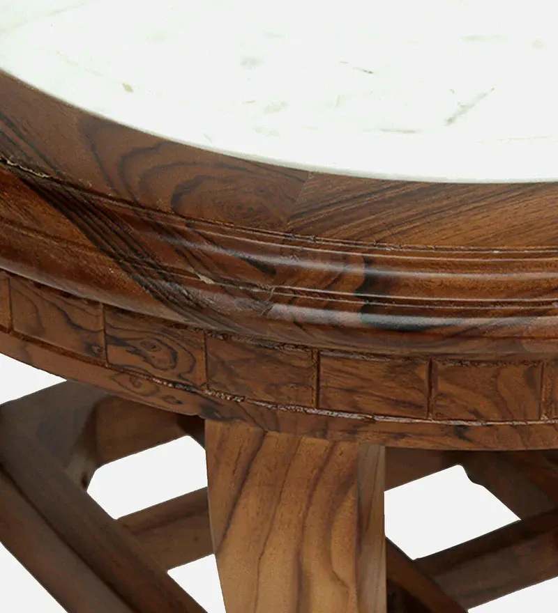 Carthew Solid Wood Coffee Table In Rustic Teak Finish With Marble Top.jpg4.webp