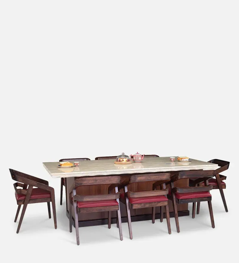 Catherine Marble Top 8 Seater Dining Set in Off White & Brown Colour.jpg1.webp