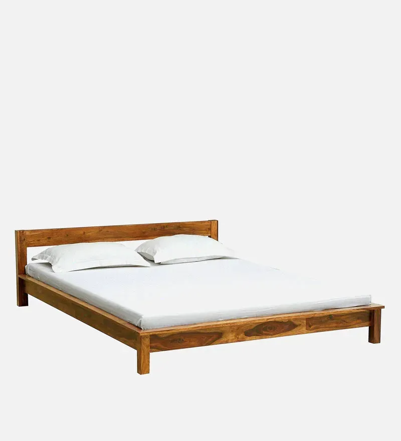 Cedro Sheesham Wood King Size Bed In Rustic Teak Finish.jpg3.webp
