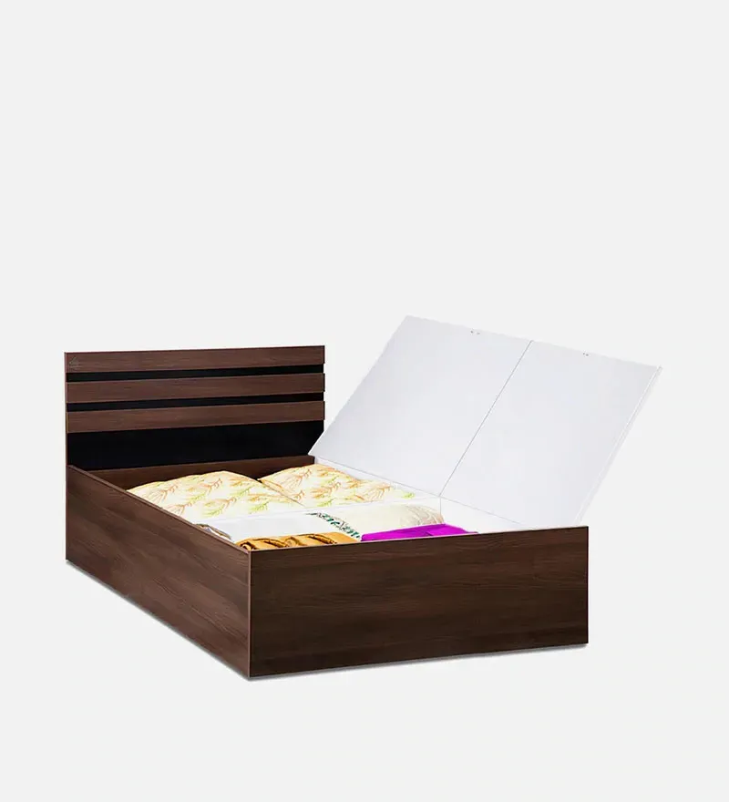 Cocoa Single Bed in Black & Dark Acacia Matte Finish with Box Storage.jpg5.webp