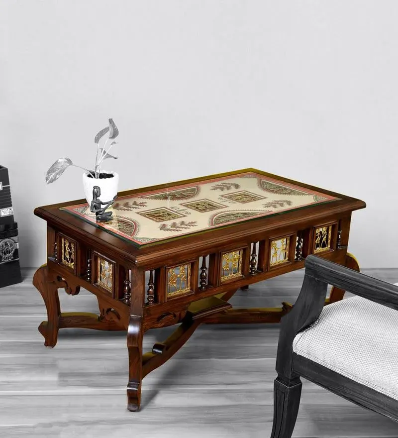 Coffee Solid Wood Coffee Table in Walnut Finish.webp