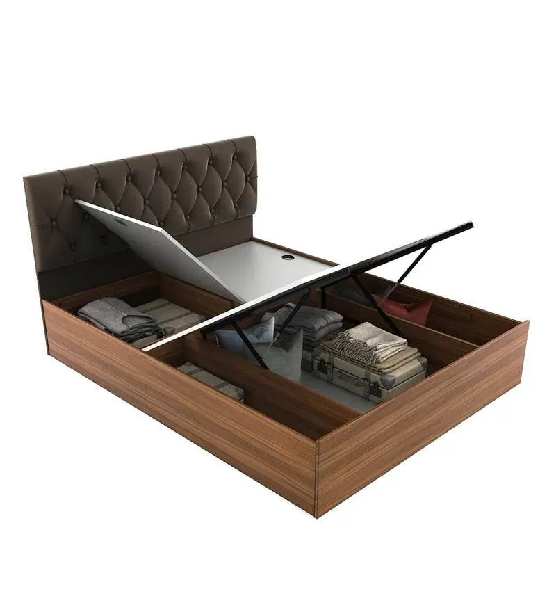 Comet King Size Bed in Exotic Teak Finish with Hydraulic Storage.jpg4.webp