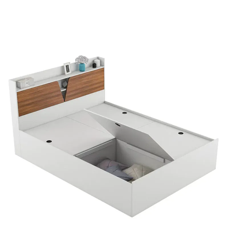 Crown King Size Bed in Frosty White Finish with Box Storage.jpg5.webp