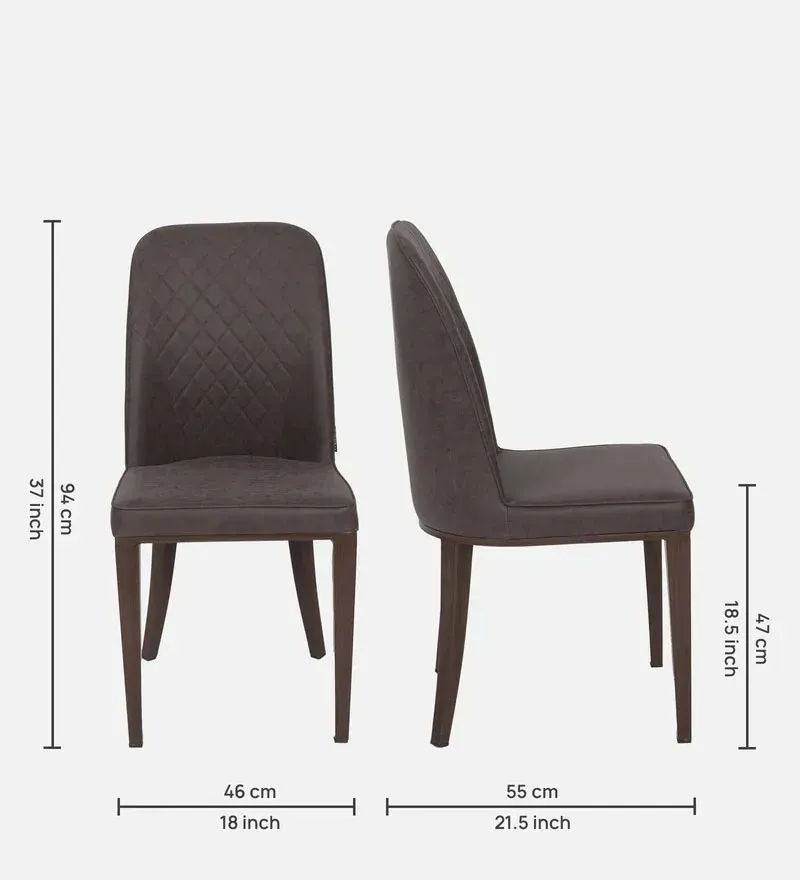Cucina Leatherette Dining Chair In Dark Brown Colour.jpg1.webp