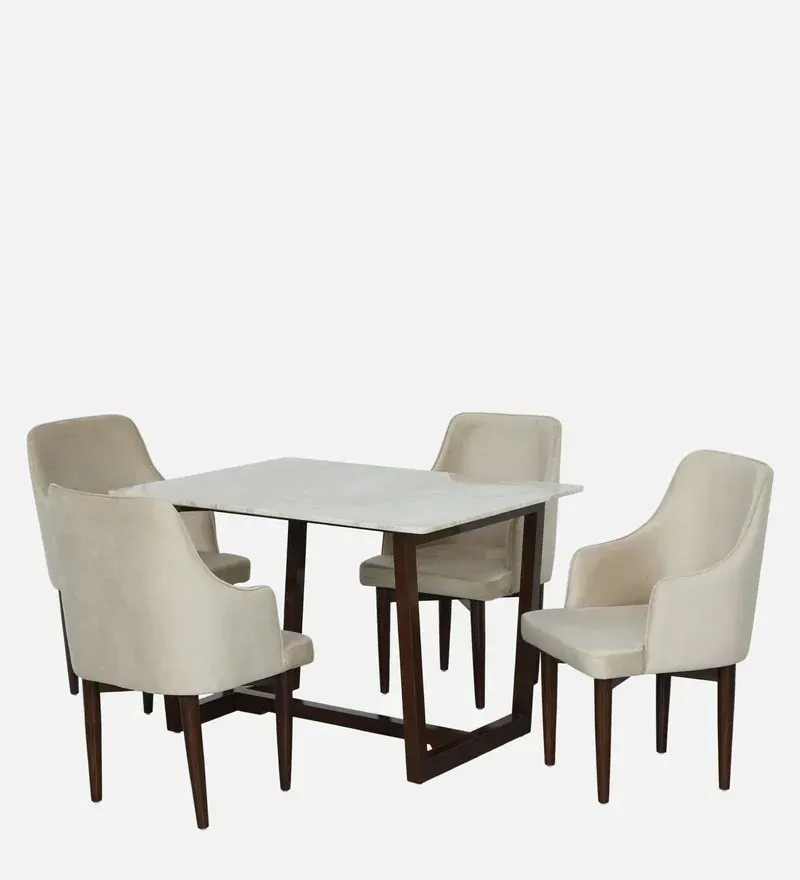 Dyna Solid Wood 4 Seater Dining Set in Natural Teak Finish.jpg3.webp