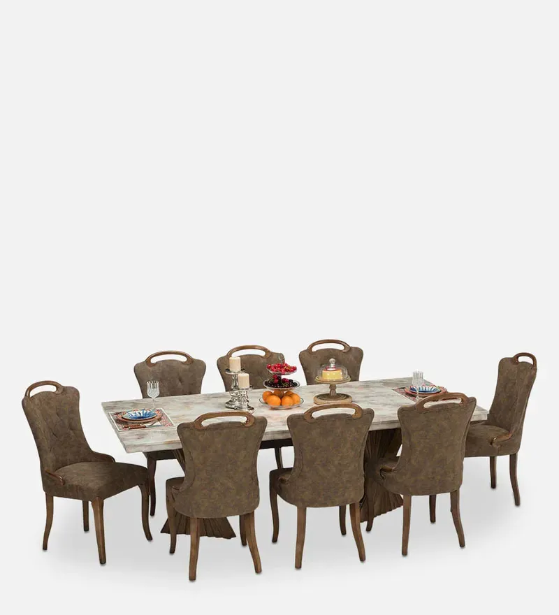 Elanor 8 Seater Marble Top Dining Set in Brown Colour.jpg14.webp