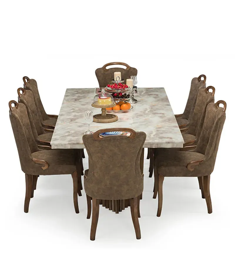 Elanor 8 Seater Marble Top Dining Set in Brown Colour.jpg7.webp