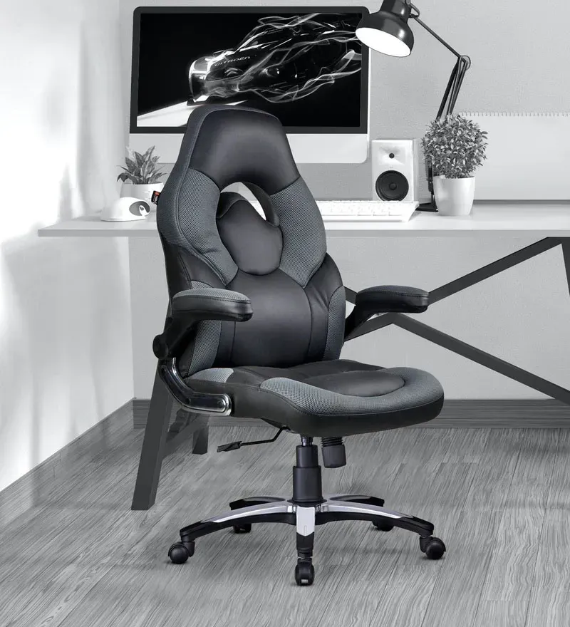 Elegant Designer Gaming chair in grey.webp
