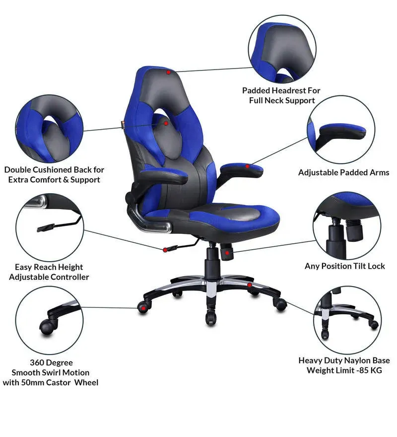 Elegant Leatherette Gaming Chair in Blue Colour.jpg3.webp