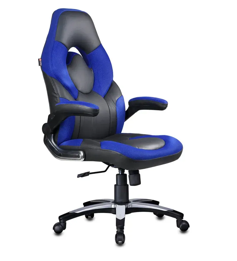 Elegant Leatherette Gaming Chair in Blue Colour.jpg5.webp