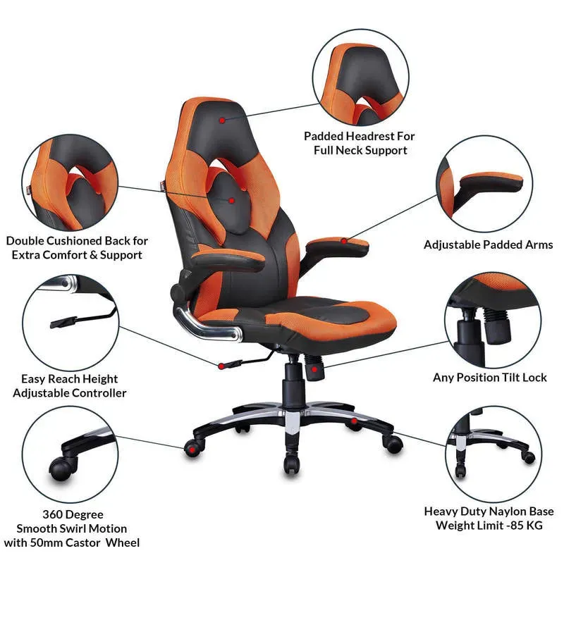 Elegant Leatherette Gaming Chair in Orange Colour.jpg3.webp