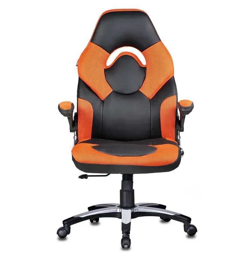 Elegant Leatherette Gaming Chair in Orange Colour.jpg4.webp