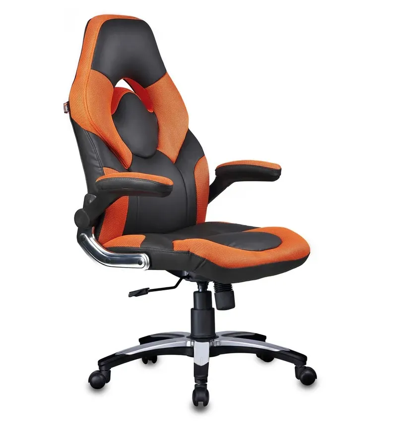 Elegant Leatherette Gaming Chair in Orange Colour.jpg5.webp