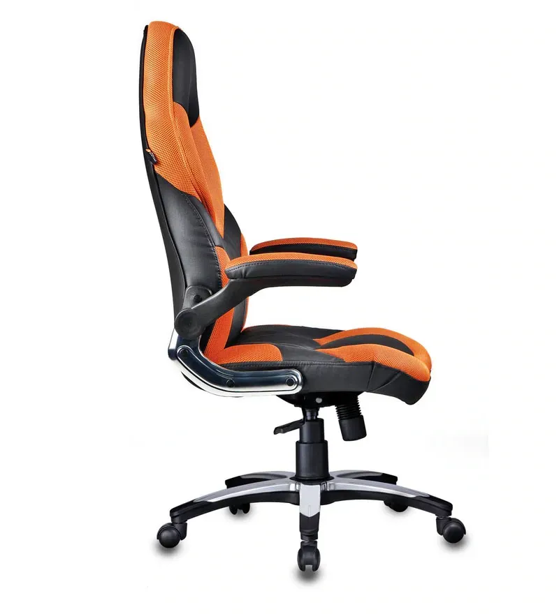 Elegant Leatherette Gaming Chair in Orange Colour.jpg6.webp