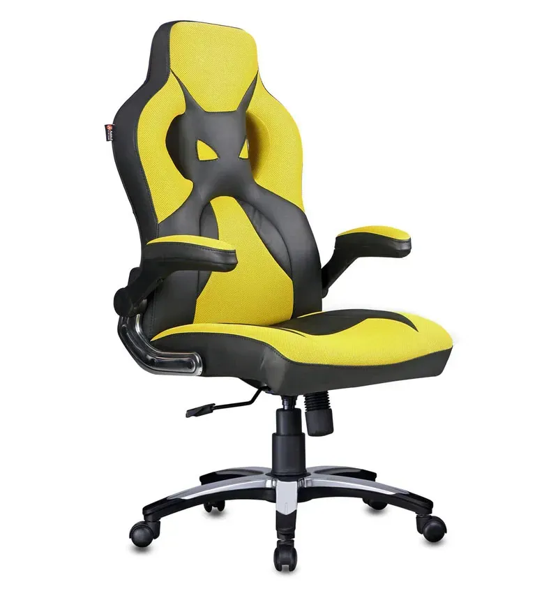 Elegant Leatherette Gaming Chair in Yellow Colour.jpg5.webp