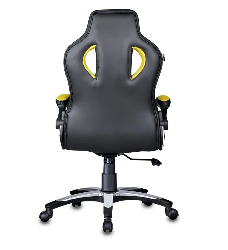 Elegant Leatherette Gaming Chair in Yellow Colour.jpg7.webp