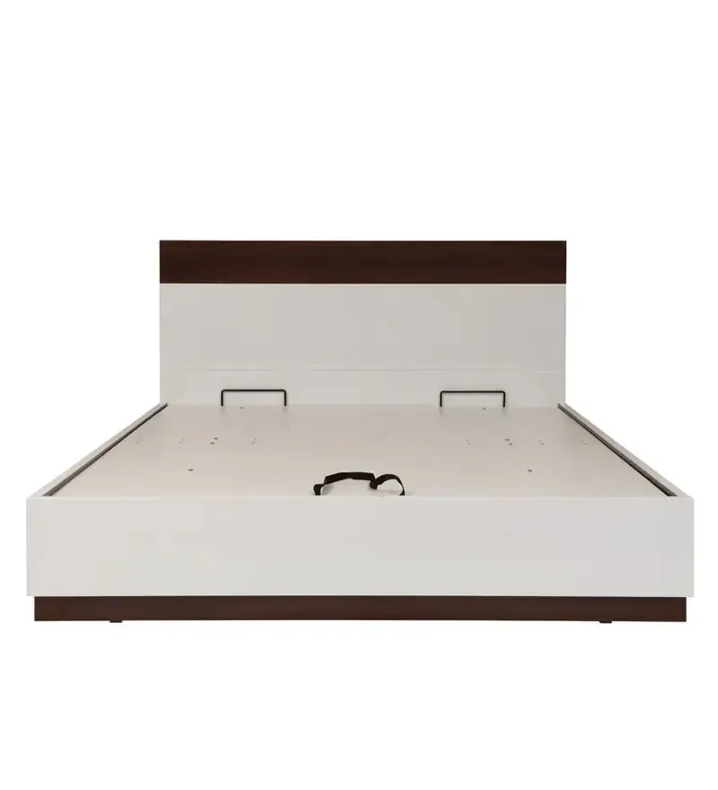 Element King Size Bed in White & Walnut Finish with Hydraulic Storage.jpg4.webp