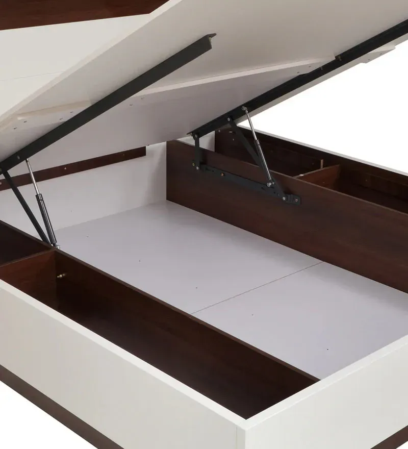 Element King Size Bed in White & Walnut Finish with Hydraulic Storage.jpg9.webp