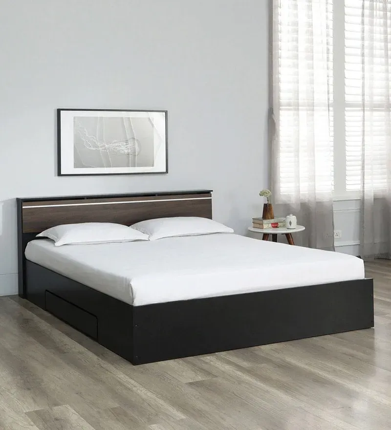 Enri King Size Bed in Wenge Finish with Drawer Storage.webp