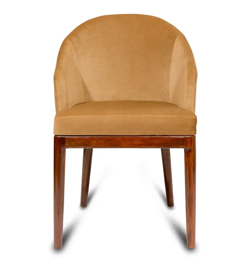 Estella Teak Wood Chair Fabric Dining Chair In Brown Colour.jpg3.webp