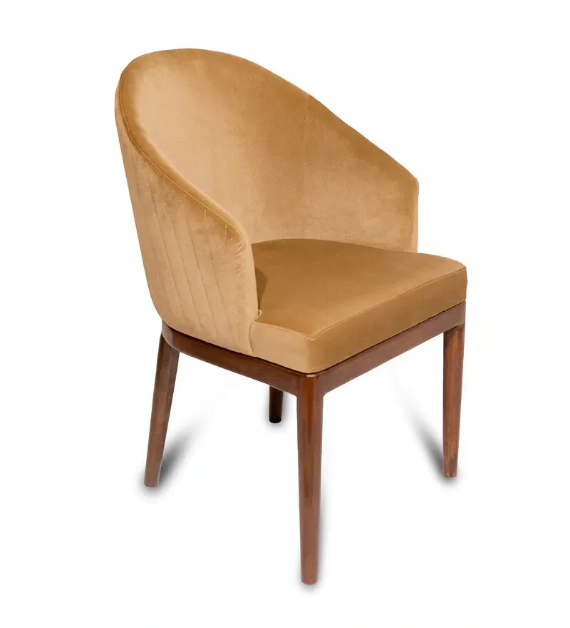 Estella Teak Wood Chair Fabric Dining Chair In Brown Colour.jpg4.webp