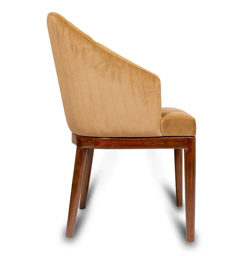 Estella Teak Wood Chair Fabric Dining Chair In Brown Colour.jpg5.webp
