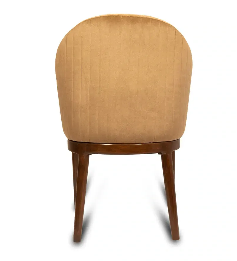 Estella Teak Wood Chair Fabric Dining Chair In Brown Colour.jpg6.webp