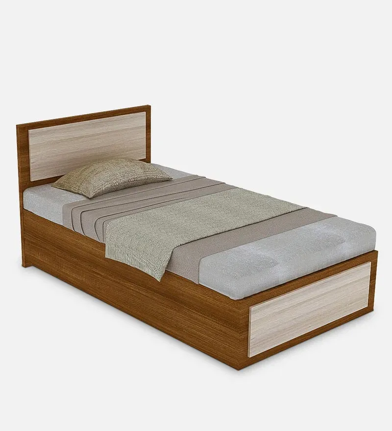 Facile Single Bed In Off White & Natural Finish.webp