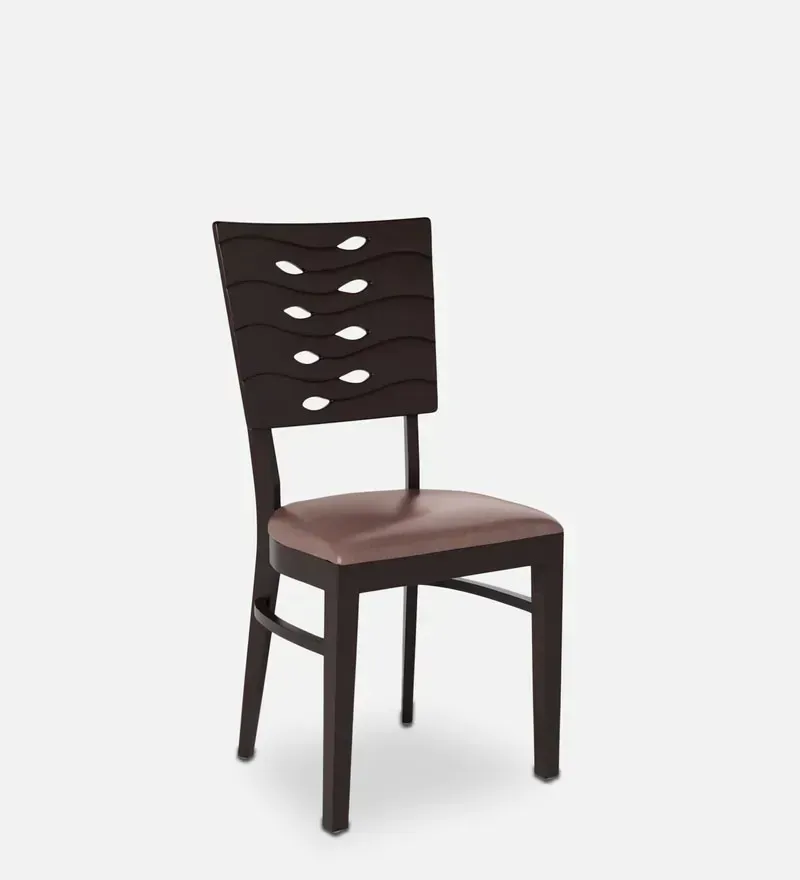 Fern Solid Wood Dining Chair In ErBrown Finish.webp