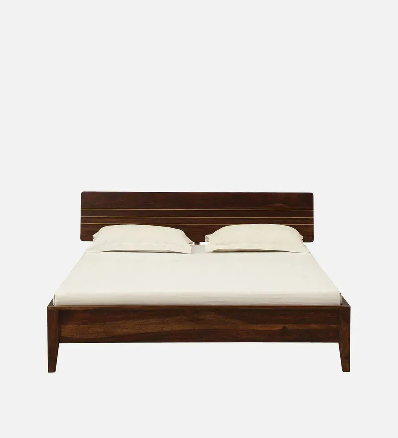 Flair Sheesham Wood King Size Bed In Provincial Teak Finish With Brass Inlay.jpg3.webp