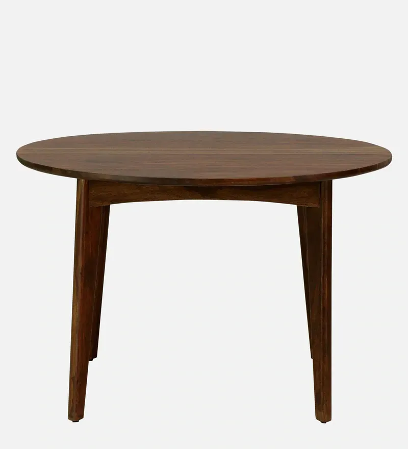 Flair Sheesham Wood With Brass Inlay Round 4 Seater Dining Set In Provincial Teak Finish.jpg5.webp