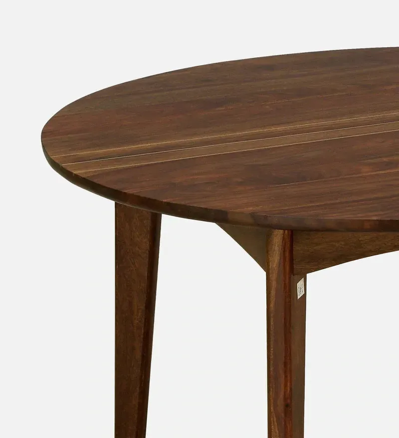 Flair Sheesham Wood With Brass Inlay Round 4 Seater Dining Set In Provincial Teak Finish.jpg7.webp