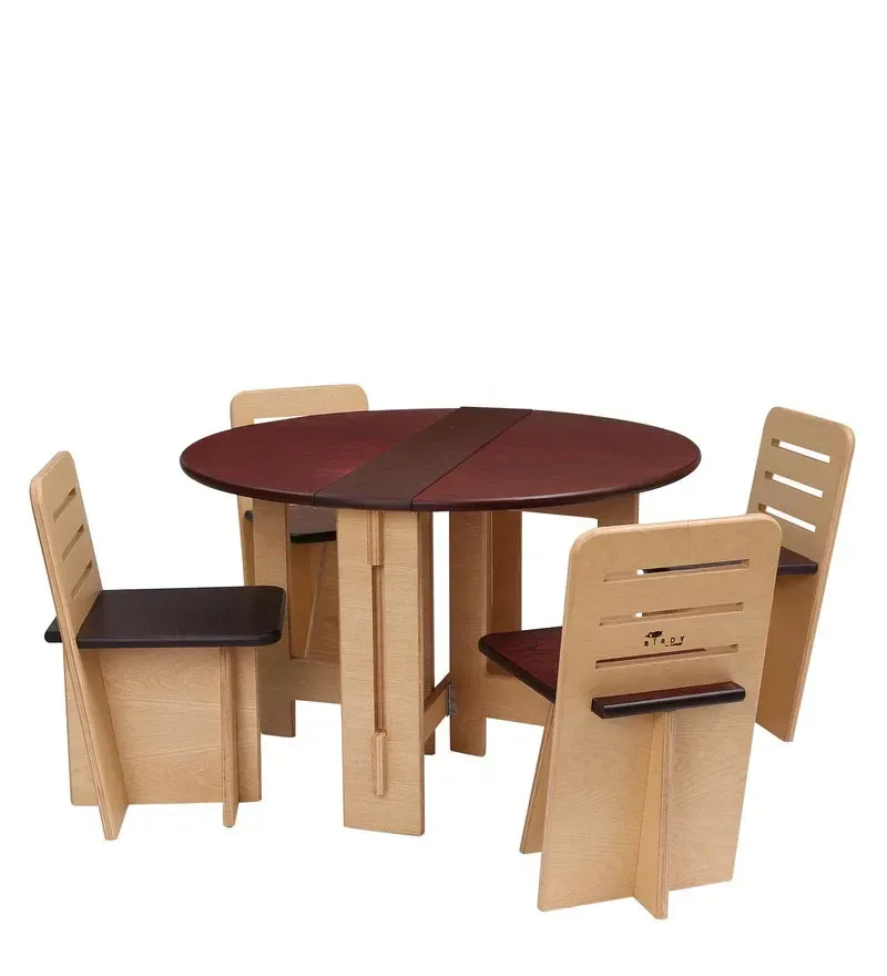 Foldy 4 Seater Dining Set in Rosewood & Natural Finish.jpg5.webp