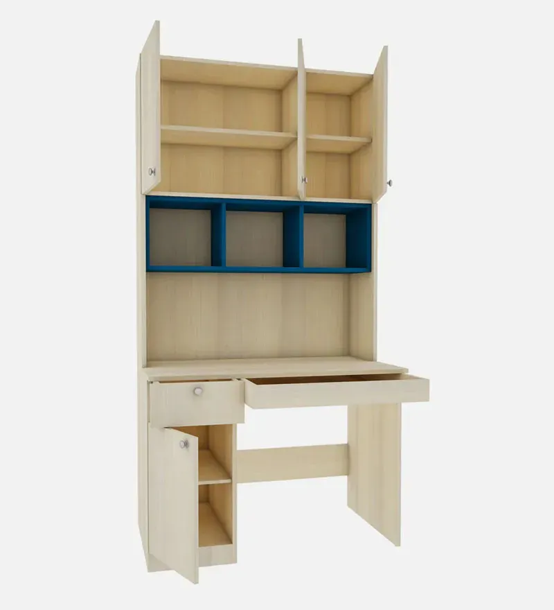 Fusion Hutch Cabinet In Beige Teak & Blue Colour.jpg5.webp