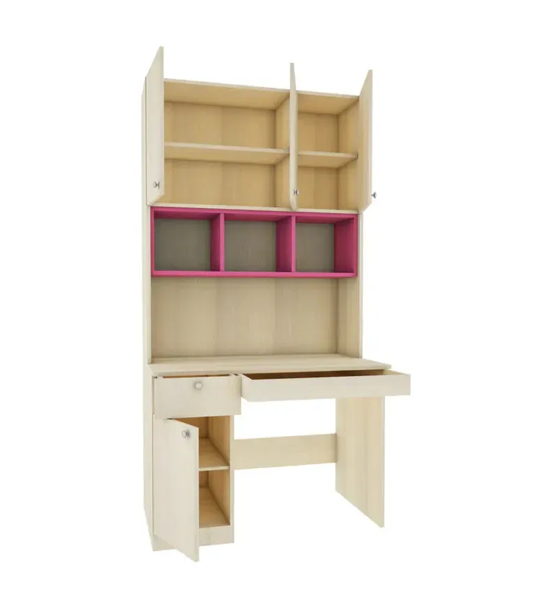 Fusion Hutch Desk in Beige Teak & Pink Finish.jpg4.webp