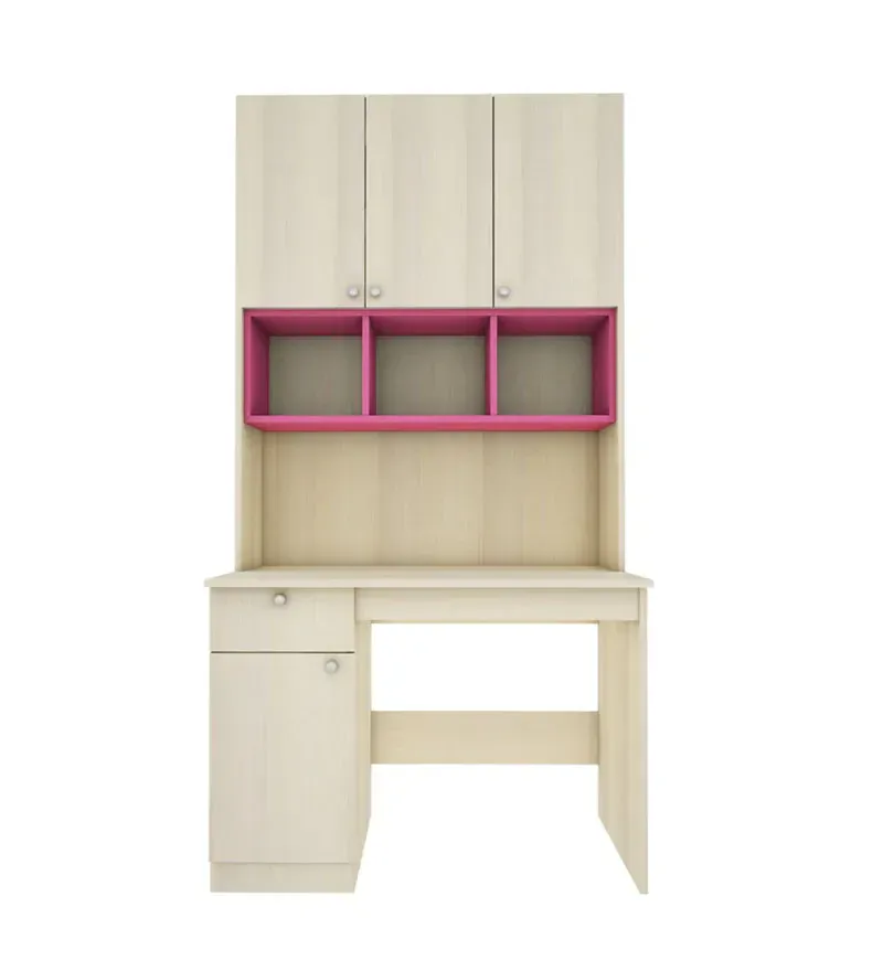 Fusion Hutch Desk in Beige Teak & Pink Finish.jpg5.webp