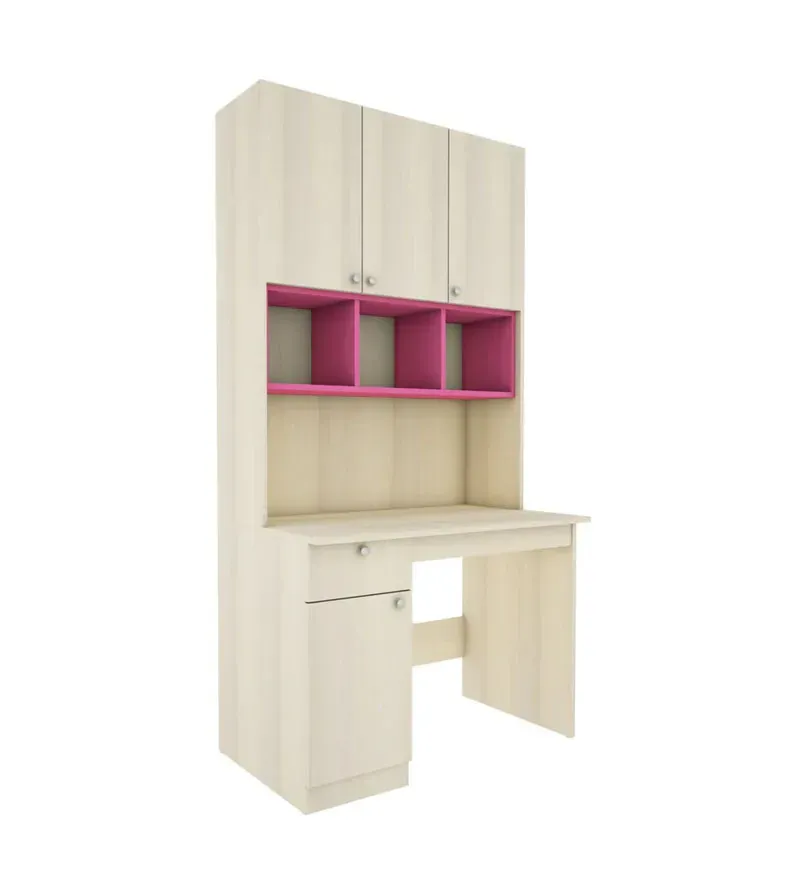 Fusion Hutch Desk in Beige Teak & Pink Finish.jpg6.webp