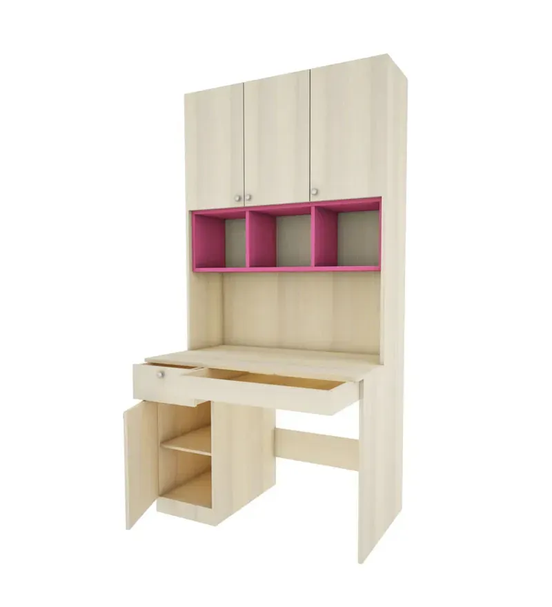 Fusion Hutch Desk in Beige Teak & Pink Finish.jpg7.webp