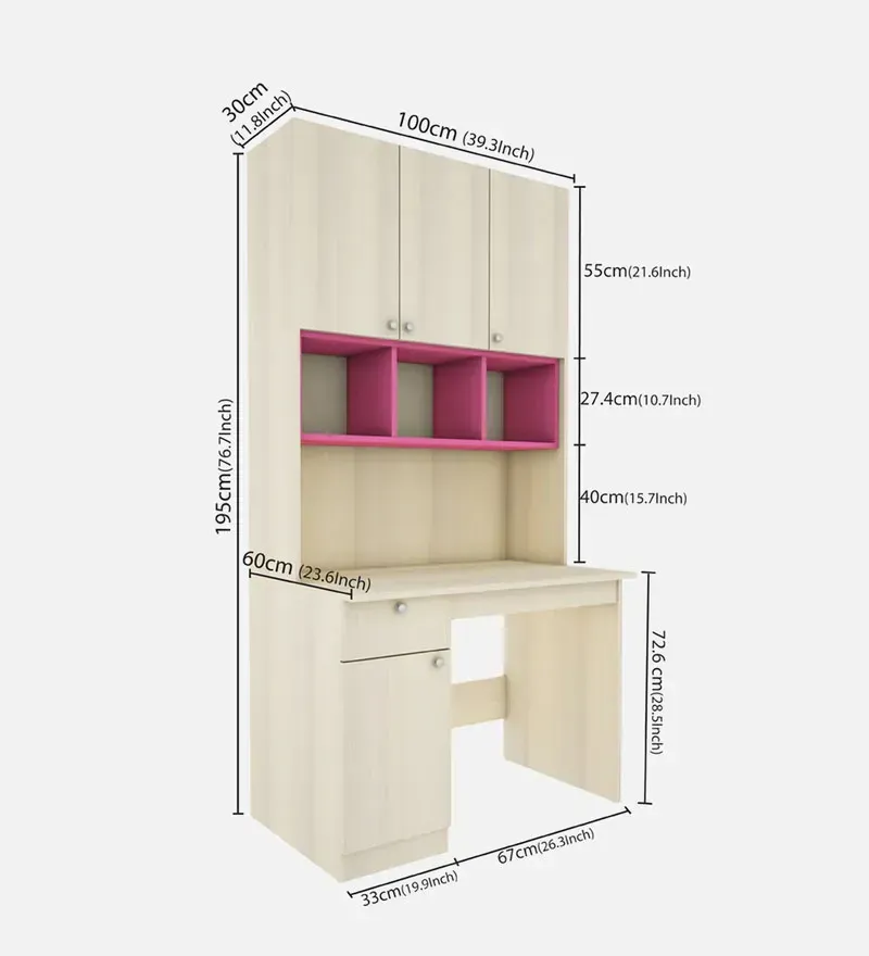 Fusion Hutch Desk in Beige Teak & Pink Finish.jpg8.webp